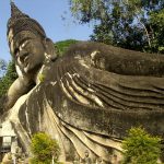 Laos - Vientián - Parque Buda - Escultura Buda Reclinado