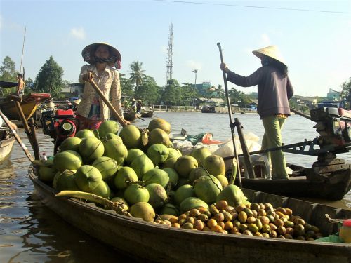 Mercado flotante, Delta del Mekong, Sur de Vietnam