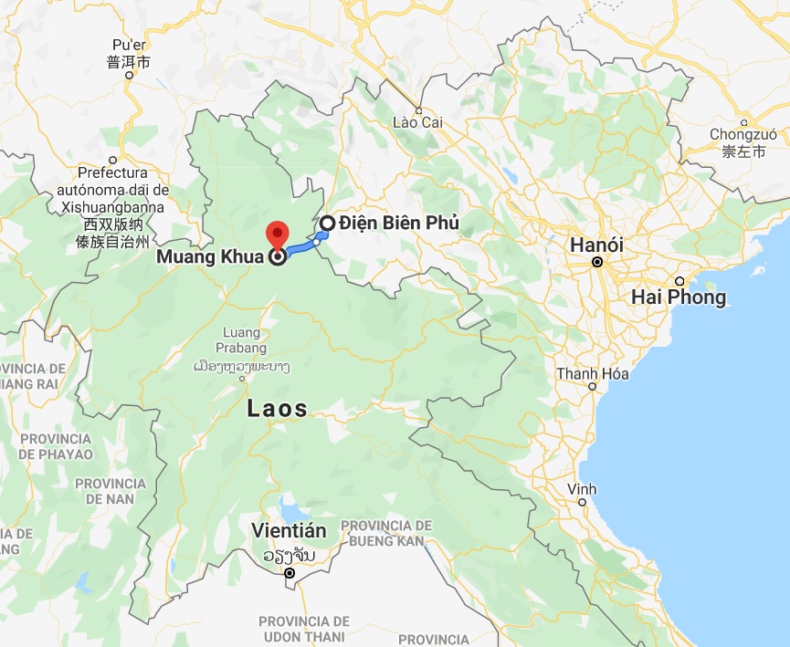 Frontera Vietnam - Laos - Mapa