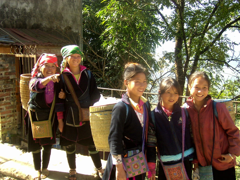 Sapa - Rice terraces with Hmong girls