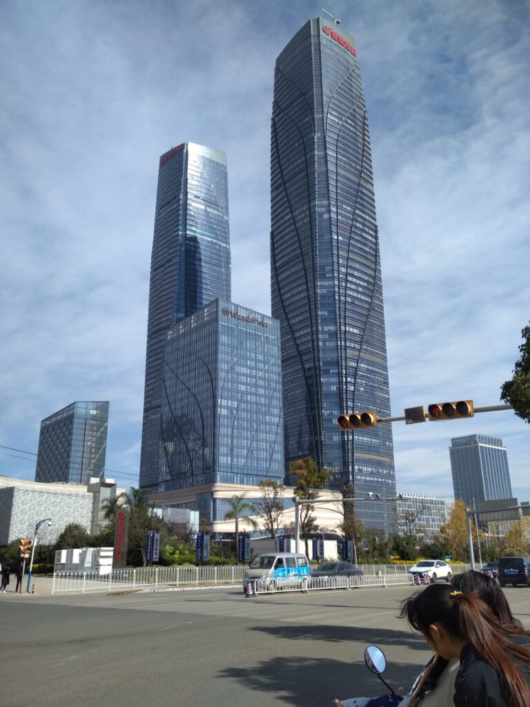 Kunming twin towers, showcasing the modernity of China.