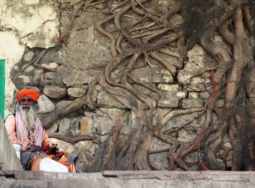 Guru from India sitting on the floor 