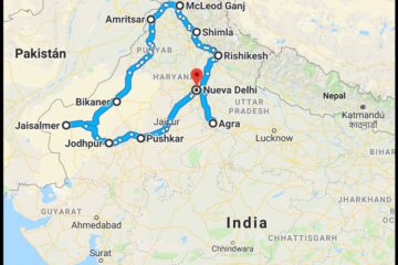 Ruta por el Norte de la India - Mapa