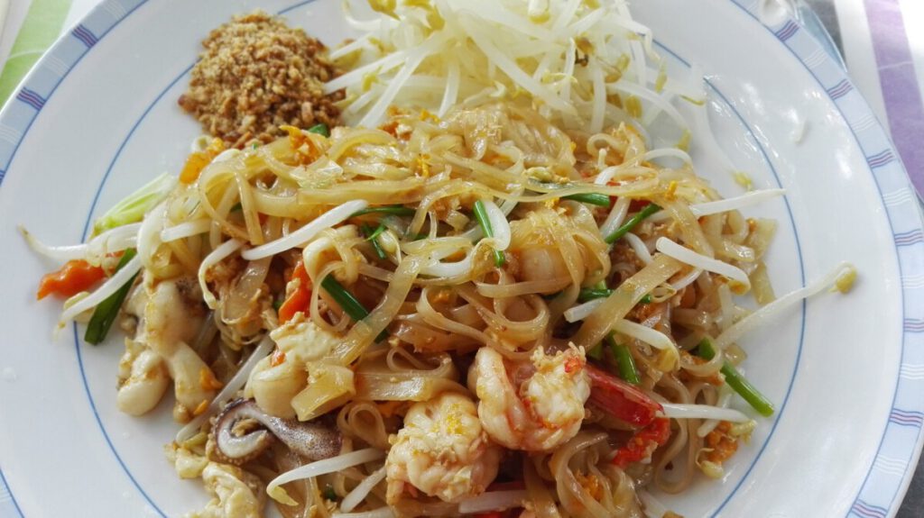 Pad Thai, a typical dish from Thailand.