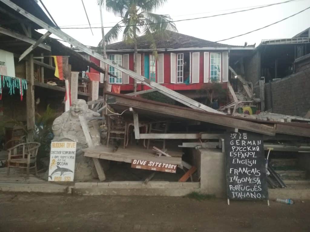 Gili Trawangan - Terremoto de Lombok - Destrozos