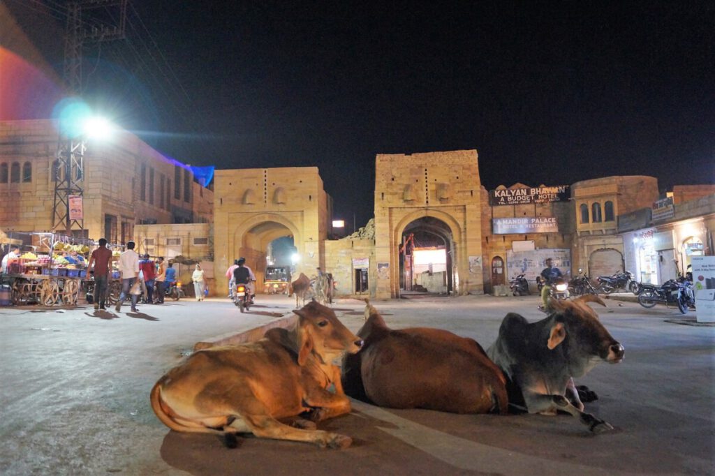 Jaisalmer and Thar Desert - Old Town - Street market entrane